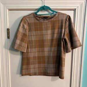 Brown Plaid Top
